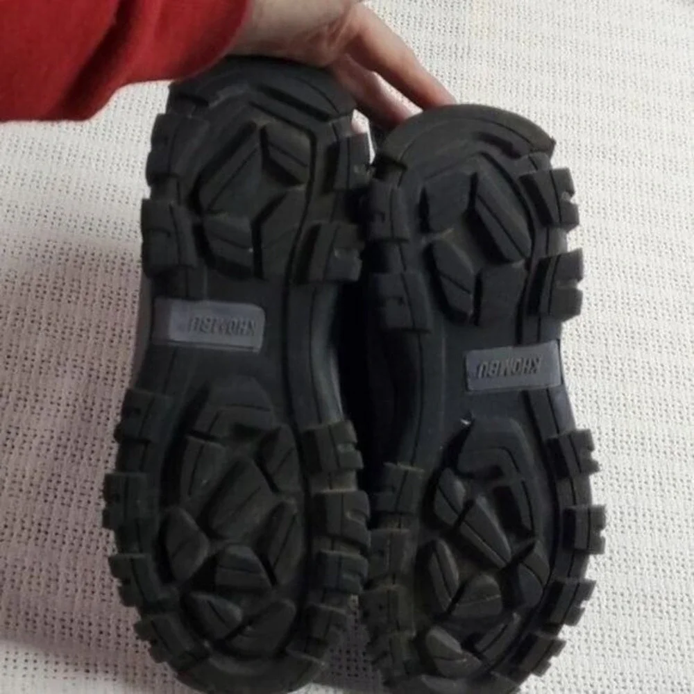 Khombu Thermolite Mens Black Grey Insulated Winter Snow Hiking Boots Mid Calf